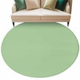 thumbnail image 2 of Light Green 5ft Round Rug, Farmhouse Solid Green Color Modern Art Non-Skid Rubber Backing Large Area Rugs - Living Room Bedroom Home Office, Indoor Floor Mat Carpets Washable Rug, 2 of 9
