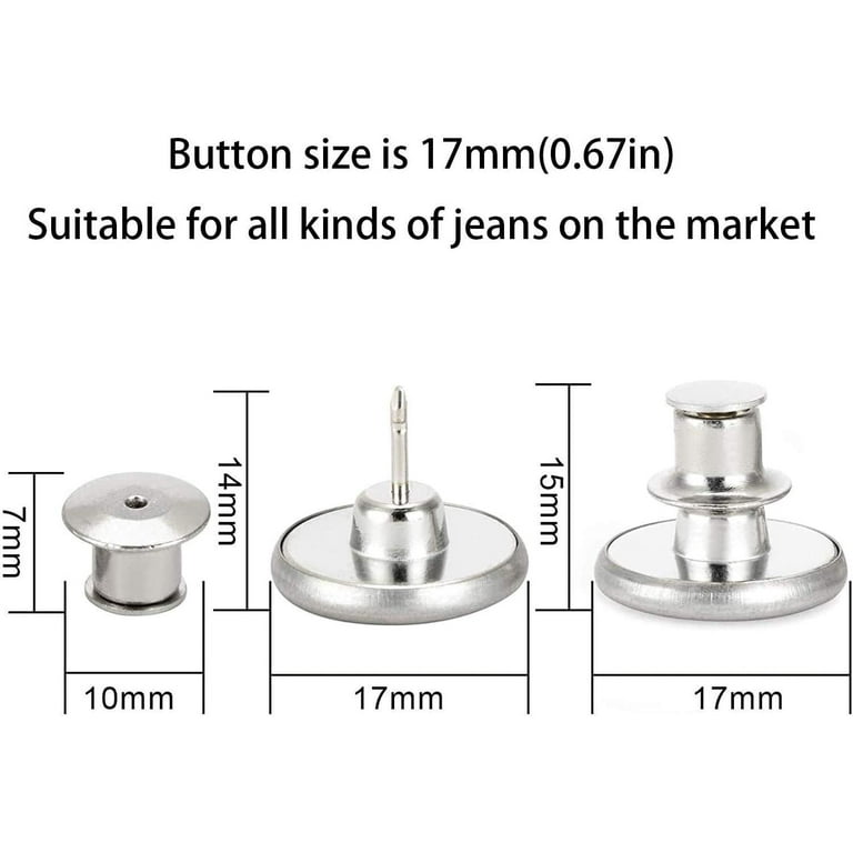 6PCS Perfect Fit Instant Button, Instant Buttons, Jean Replacement Buttons  Removable Button No Sew Buttons to Extend or Reduce an Inch to Any Pants  Waist in Seconds! 6PCS 6pcs-g