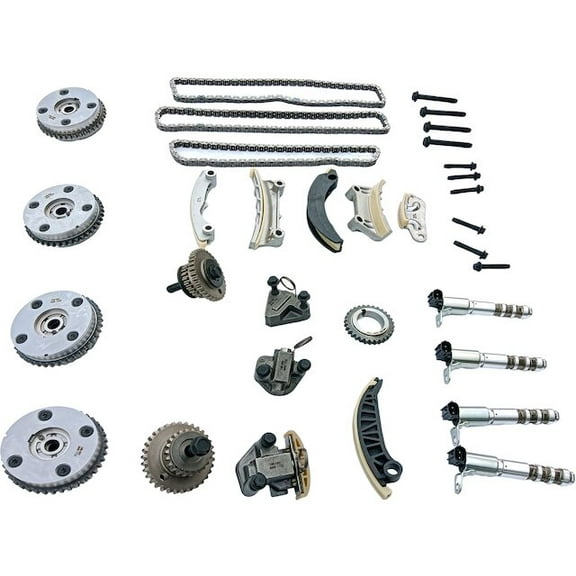 Timing Chain Kit with VVT Sprockets and Solenoids - Compatible with 2007 - 2016 GMC Acadia 3.6L V6 2008 2009 2010 2011 2012 2013 2014 2015