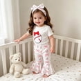 thumbnail image 5 of Zaveiop Newborn Baby Girl Baseball Outfit Cute Baseball Bow Romper Flare Pants Headband Set 3Pcs Infant Summer Clothes (0-3 Months, White), 5 of 7