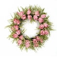 thumbnail image 4 of Couronne de Tulipe de Printemps Décoration de Porte, Couronne de Porte d'Entrée Florale Artificielle Réaliste avec Feuilles Vertes, Réutilisable pour Extérieur et Intérieur, Matériaux Durables Résistants à la Décoloration, Accent de Bienvenue Élégant, 4 of 8