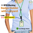 thumbnail image 3 of Specialist ID Heavy Lanyard and Identity Stronghold 2-Card RFID Blocking Badge Holder - 2 Sided/Blocks 13.56MHz Signal - Double Sided - Secure CAC PIV TWIC Card Holder (Black), 3 of 5