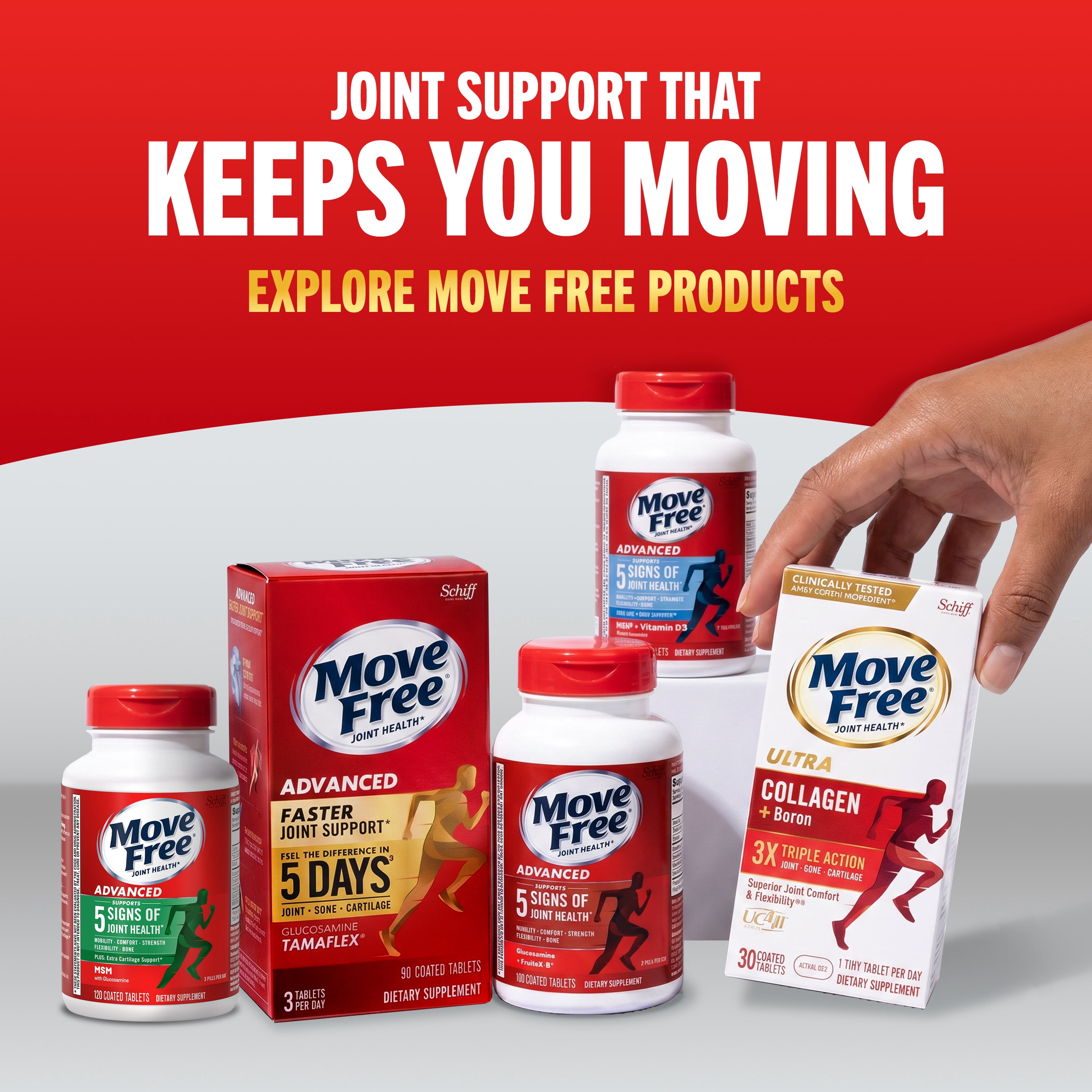 (2 pack) Move Free Ultra Triple Action, 37 Tablets