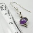 thumbnail image 3 of SilverStarJewel 925 Sterling Silver Oval Cabochon Purple Amethyst Handcrafted Earrings 1.1", 3 of 3