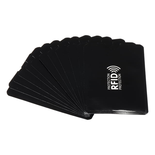 Fundas bloqueadoras RFID Uxcell de aluminio para la prevención del robo de identidad, protectores seguros para tarjetas de crédito, fundas para carteras NFC negras