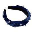 thumbnail image 5 of Unique Bargains 1 Pc Braided Faux Pearl flannelette Headband Headwear Hairband for Women 1.2 Inch Wide Navy Blue, 5 of 7