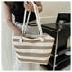 thumbnail image 4 of Zhuge Bolso de hombro tejido para mujer, bolso de mano tejido, bolso de mano tejido elegante para playa de verano, bolsos de hombro de 10,82 x 4,13 x 10,82 pulgadas (caqui), 4 of 5