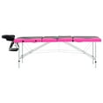 thumbnail image 2 of vidaXL 4-Zone Foldable Massage Table Aluminium Black and Pink, 2 of 5