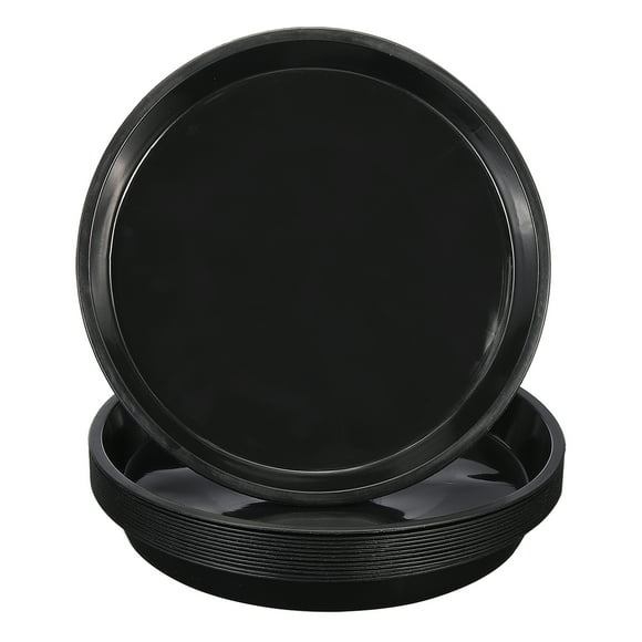 Unique Bargains 20 Inch Plastic Plant Saucer Plant Tray for Pots Round Plant Dish Plant Drip Trays for Indoor Outdoor, Black 12 Pack