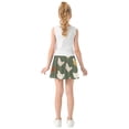 thumbnail image 4 of Girls' Skorts Elastic Waist Skorts with Inner Shorts Athletic Workout Shorts Skirts Cute Colorful Chickens Pattern Medium, 4 of 9