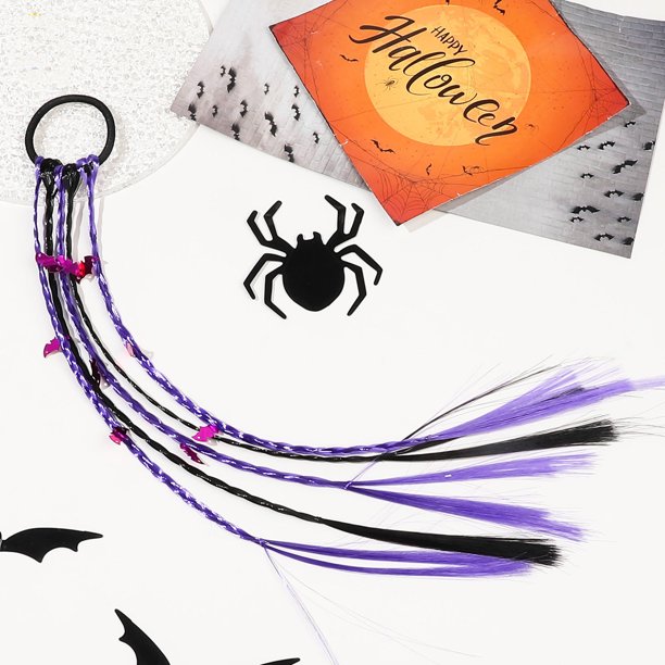 Puntoco Peluca de Halloween, cuerda para el cabello, bandas de goma, cabello trenzado, diadema para mujer, accesorio para el cabello