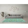 thumbnail image 3 of Ahgly Company Indoor Square Southwestern Light Blue Country Area Rugs, 5' Square, 3 of 4