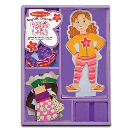 Melissa & Doug Maggie Leigh Magnetic Wooden Dress-Up Doll Pretend Play Set (25+ pcs)