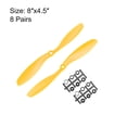 thumbnail image 2 of Hélices RC CW CCW 8045 8x4.5 Pulgadas 2-Vane Fijo para Juguete de Avión, Nylon Amarillo 8 Pares con Anillo Adaptador, 2 of 4
