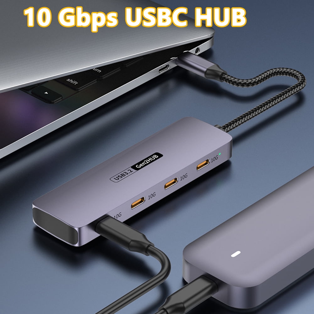 DOONJIEY 10Gbps USB3.2 Gen2 HUB USB C Splitter Hub 10Gb for PC Laptop MacBook Air/Pro iPhone 15/15 Plus/15 Pro Max Samsung S24 S23 Ultra