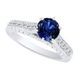 thumbnail image 2 of AFFY (1.79ct) Round Cut Simulated Blue Tanzanite & White Diamond Vintage Style Engagement Ring In 14k Solid Gold With Ring Size 14, 2 of 2