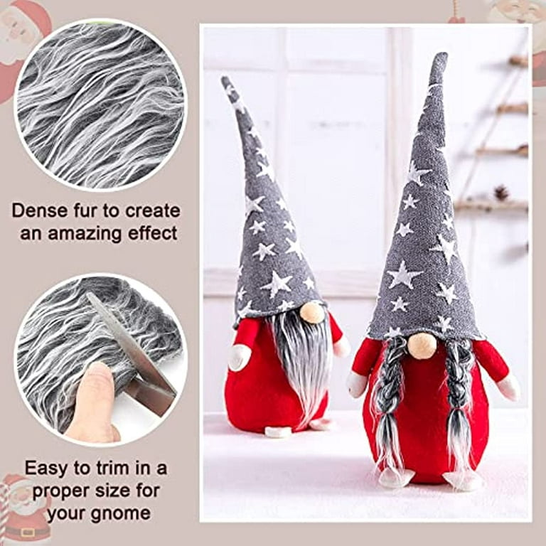  15 Pcs Gnome Beards for Crafting Easter Day Faux Fur