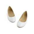 thumbnail image 4 of BURUDANI Kids Girls Princess Flat Shoes Dress Shoes Slip On Wedding Shoes New-Muy White/Pat Size 1, 4 of 5