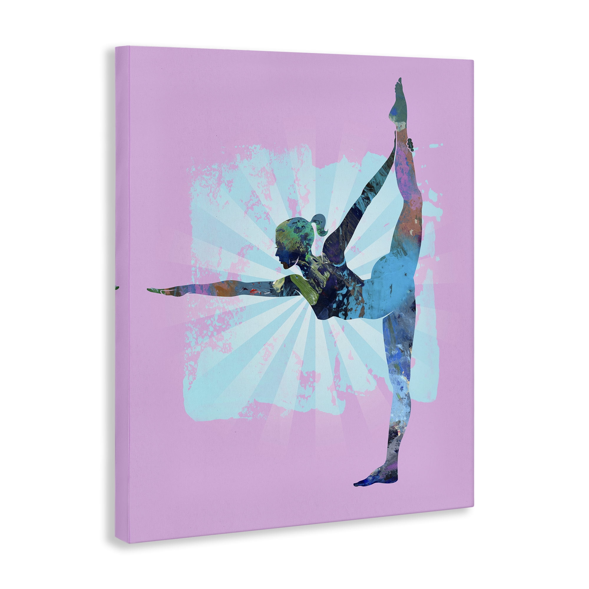 Stupell Industries Stretching Mindful Exercise Sports Painting Wrapped Canvas Art Print Wall Art, 16 x 20
