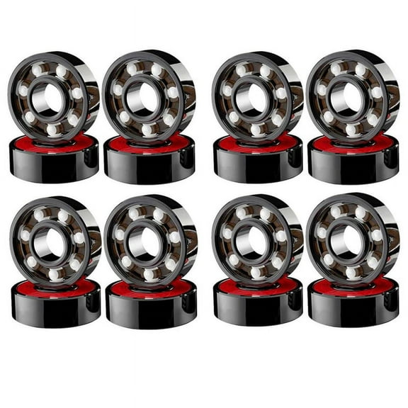 16 Pcs Ceramic Bearings High Speed Wear for Skate Skateboard Wheel,16 x Skateboard wheel bearings,black
