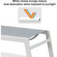thumbnail image 4 of PURPLE LEAF Oversize Outdoor Chaise Lounge Set of 3， White Aluminum Lounge Adjustable Chairs with Wheels and Table for Patio Deck Pool Yard,Jade Green, 4 of 9