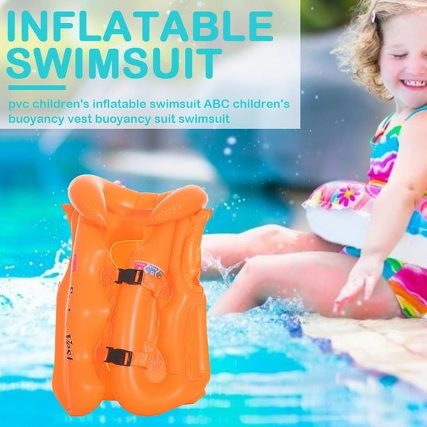 Mymisisa Kids Inflatable Swimsuit Life Jacket Floating Buoy Swimming Vest ( Orange L) 