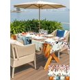 thumbnail image 4 of Outdoor Tablecloth with Umbrella Hole and Zipper, Orange Blue Pumpkin Fall Rectangle Table Cloth 60x84 Inch Waterproof Tablecloth, Thanksgiving Eucalyptus Leaves Picnic Table Cover for Patio Camping, 4 of 7