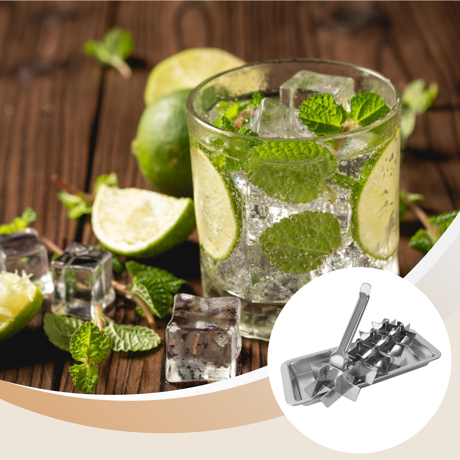 Stainless Steel Ice Cube Tray with Handle, Stainless Steel Ice Tray, Easy Removal Ice Cube Maker Tray, 18 Slots Ice Tube Mold for Freezer, Includes Divider with Handle