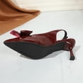 thumbnail image 5 of Miluxas Bow Slingback Kitten Heels for Women - Patent Leather Pointed Toe Pumps, Perfect for office, Bridal Events, Date Night and Special Occasions Wine 9(42), 5 of 9