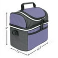 thumbnail image 7 of Tirrinia Insulated Lunch Box for Men Women, Leakproof Thermal Bento Lunch Bag Cooler Tote, Dual Compartment with Shoulder Strap, 10.3" x 7.5" x 8.6", Black & Purple, 7 of 7