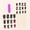E, variant on Tryvkinvive Short Square Press On Nails Matte False Nails Drip Print Halloween Decoration Spooky Reusable Sleek Salon Manicure