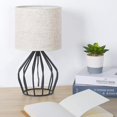 thumbnail image 4 of Black Modern Table Lamp - Minimalist Bedside Lamp with Linen Shade, Vintage Nightstand Light for Bedroom Living Room, 4 of 8