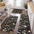 thumbnail image 2 of Red Mushroom Flower Black Pattern Kitchen Rugs Sets Of 3,Kitchen Runner Rugs Non Skid Washable,Decorative Kitchen Floor Mats for Kitchen,Sink,Laundry,17"x30"+ 17"x47" + 17"x59", 2 of 6
