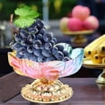 thumbnail image 2 of LANFENG Lotus Glass Fruit Tray Buddhist Plate Offering Bowl Tabletop Footed Fruit Plates Art Glass Bowl for Kitchen Centerpiece Dessert Cake, 2 of 9