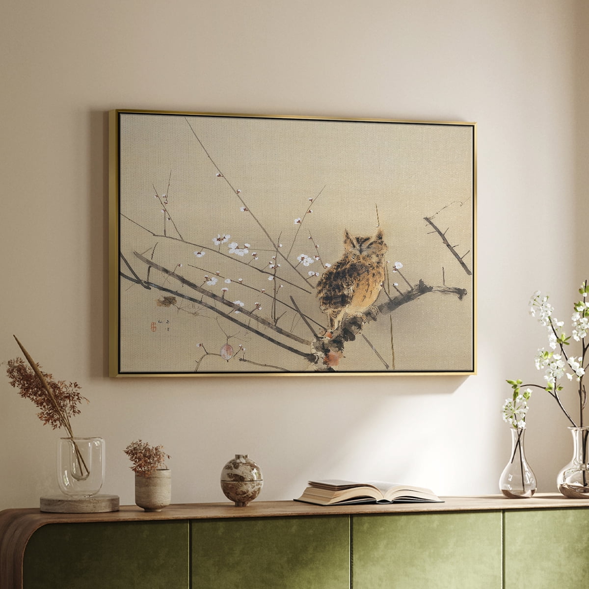 Vintage Landscape-MXVI By Wexford Home Framed in Gold Wood Gallery Wrapped Canvas 25 in. x 37 in.