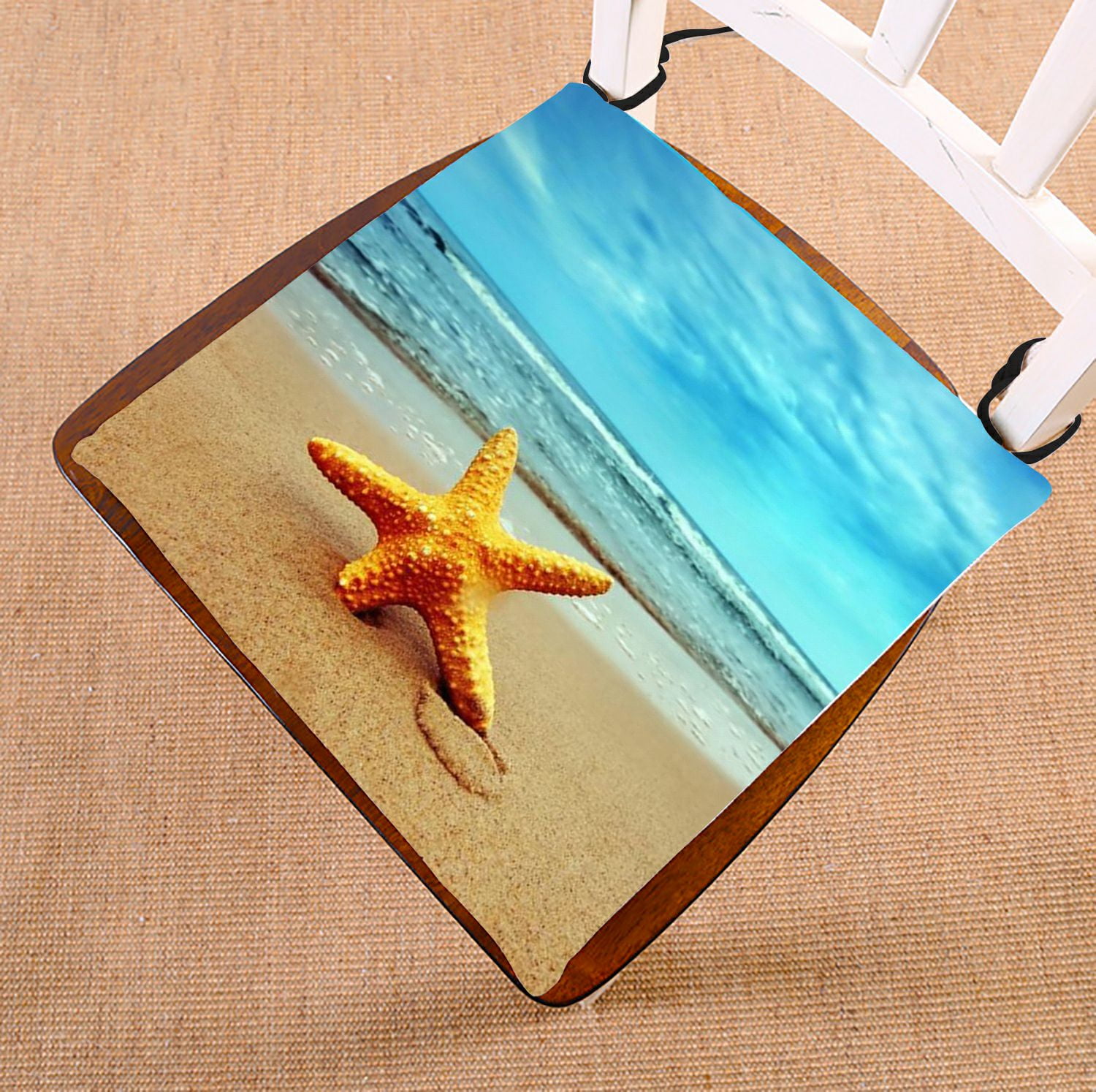 ZKGK Beach Theme Seat Pad Seat Cushion Chair Cushion Floor Cushion Two Sides 20x20 Inches