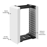 Video Game Storage Tower (12 CD Disc Blu-ray Case) Universal DVD Holder Shelf Rack Stand Vertical Organizer for PS5 Playstation 4 Nintendo Switch Xbox Movies