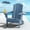 Blue, variant on SERWALL Folding Adirondack Chair Set with Dual Cup Holders & Phone Holder, All-Weather HDPE Fire Pit Chairs for Outdoor, Patio, Poolside, Garden - Black
