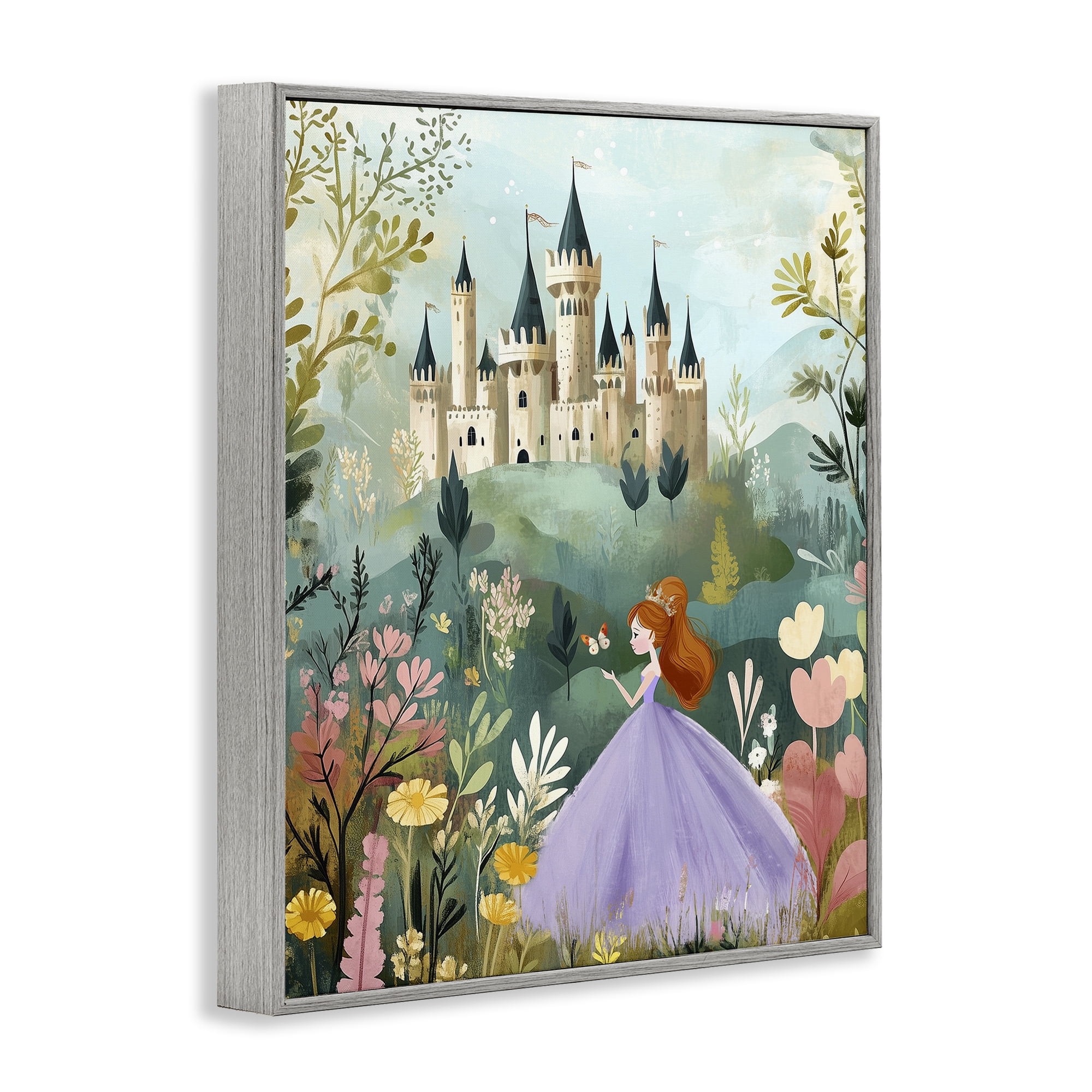 Stupell Industries Princess Day Out Gray Framed Giclee Art, design by Christine Simpson Art