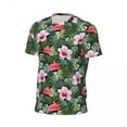 thumbnail image 5 of T Shirt For Men Sportswear T-Shirt For Men Pink Red Flower T-Shirts Harajuku Palm Leaf Print Summer, 5 of 7