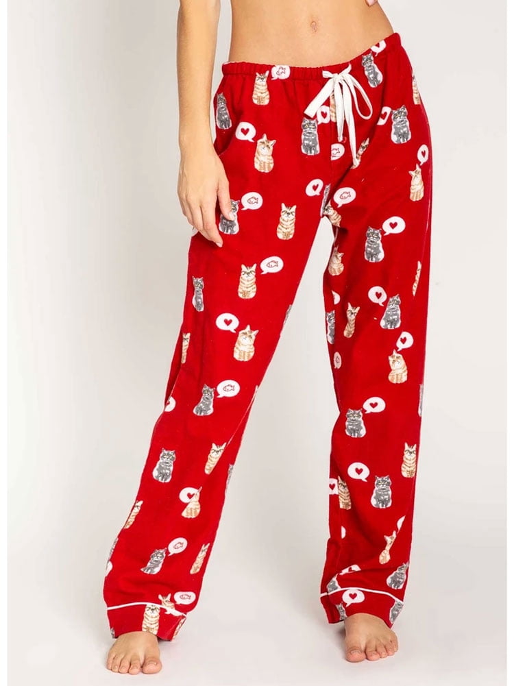 PJ Salvage Women's Meow Flannel Pajama 