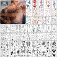 thumbnail image 1 of Small Temporary Tattoos for Woman or Girls, 60 Sheets Tiny Fake Tattoo Stickers, Colorful Black Beautiful Waterproof Removable Flower Moon Sun Heart Tattoos for Hand Arm Neck Finger, 1 of 3