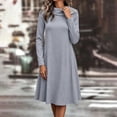 thumbnail image 4 of Ynynloco Fall A Line Dresses for Women 2026 Crew Neck Long Sleeve Casual Loose Flowy Swing Midi Dress, 4 of 6