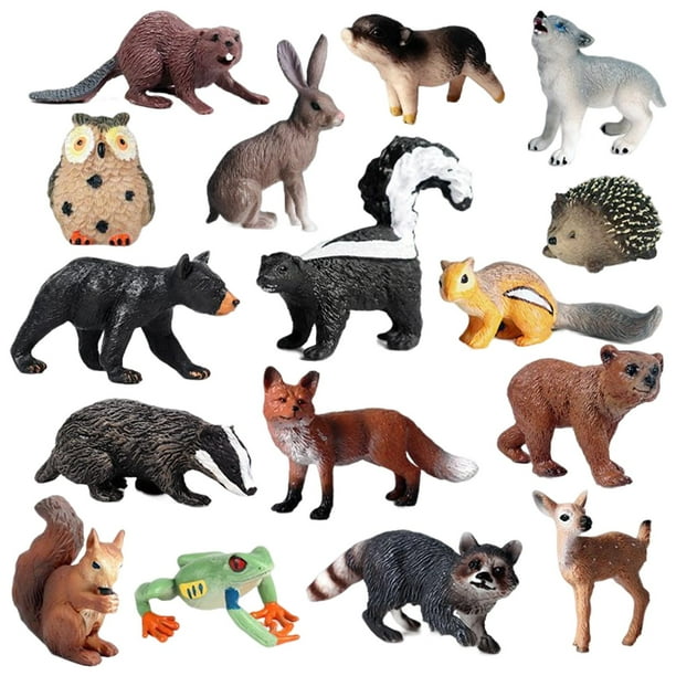Figuras de Animales D, Decoración de Escritorio, Decoración para Tartas, Decoración , Figuras de Acción, Figuras de Sunnimix Figuras de animales del bosque