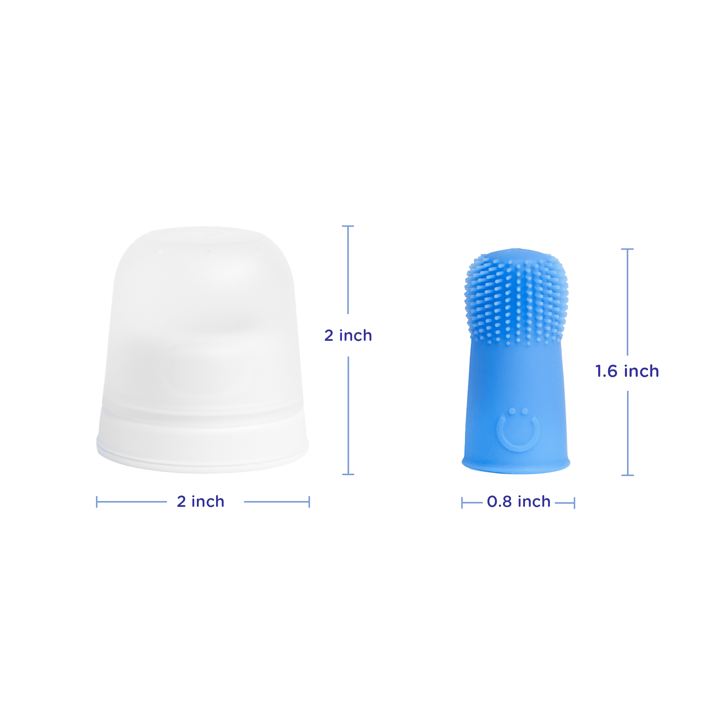 Ubbi Baby Silicone Finger Toothbrush with Storage Case, Food-Grade Platinum Silicone, Oral Care for Infants and Babies, 2 Pack, Polaris Blue