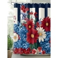 thumbnail image 2 of Fsddascl Red White Floral Shower Curtain Set - 48" x 72" Washable Bathtub Curtain with 12 Hooks, Blue Botanical Black Striped Spring Waterproof Fabric Stall Shower Curtains for Bathroom/Bathtub, 2 of 6