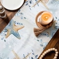 thumbnail image 4 of Table Runner - 72 Inch Long, Blue Eucalyptus Coastal Kitchen Dining Table Runner Dresser Scarves, Beach Starfish Shell Nautical Ombre Farmhouse Decor for Coffee Tables Wedding Party Banquet, 4 of 8