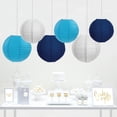 thumbnail image 2 of Koyal Wholesale Turquoise Navy Blue White Hanging Paper Lanterns Kit 6-Pack Party Sign, 2 of 3