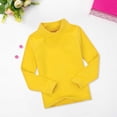 thumbnail image 2 of Generic Baby Girls Boys Neck Candy Color Children's Long Sleeve Base T Shirt Solid Color Turtleneck T-Shirt Tops Cotton Mock Neck Clothes Fall Winter Clothes(5-6 Years Yellow), 2 of 4
