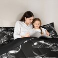 thumbnail image 4 of Homewish Gothic Skull Moth Full Size Comforter Sets,Spooky Halloween Bedding Comforter Set,White Black,Black Reversible,3-Piece,1 Comforter and 2 Pillowcases, 4 of 7